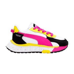 PUMA Wild Rider 'Rollin' - Pink Glow Yellow' Sneakers 7C Toddler